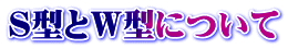 S型とW型について